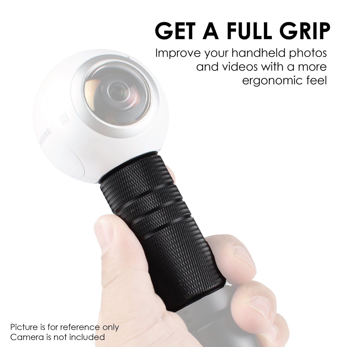 Ztylus Alloy Hand Grip: Textured Handle, Handheld Stabilizer Mount, Stick Accessory, Mirrorless Camera Gear, Smartphone Rig Compatibility (Alloy Hand