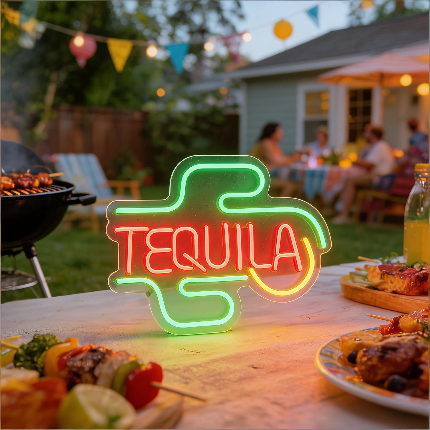 Tequila LED Neon Sign - USB Powered Decorative Neon Light for Bar Home Living Room, Mexican Cocktail Theme Party Wall Table Decoration, 15.7 x 12.6 In