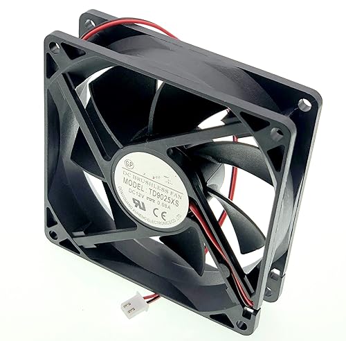 New Cooling Fan for TONON TD9025XS, DC 12V 0.08A 9025 9CM Size:90x90x25mm 2-Pin 2-Wire Silent Cooling Fan.