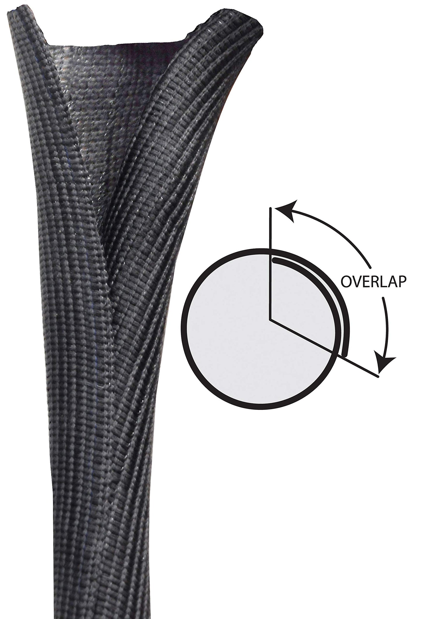 Design Engineering 010651P10 Black (8mm) 5/16" x 10' Split Sleeve Wire and Hose Protection