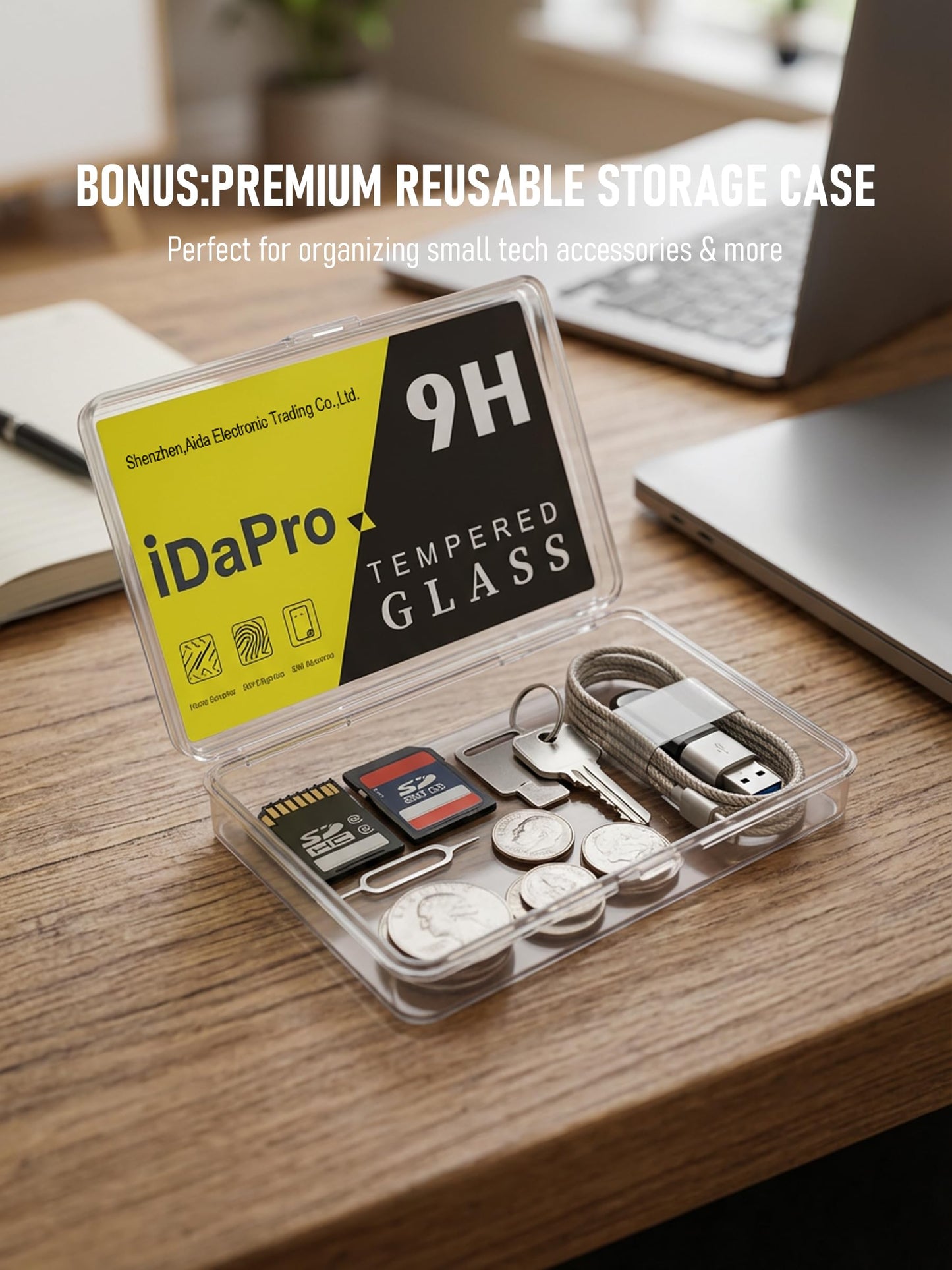 iDaPro Screen Protector for Fujifilm Instax Mini EVO Instant Film Camera + Hand Lanyard [3+1 Pack] Tempered Glass Easy Installation