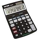 Victor 1180-3A 12-Digit Standard Function Calculator, Battery and Solar Hybrid Powered Adjustable Angle LCD Display, Great For Home and Office Desks