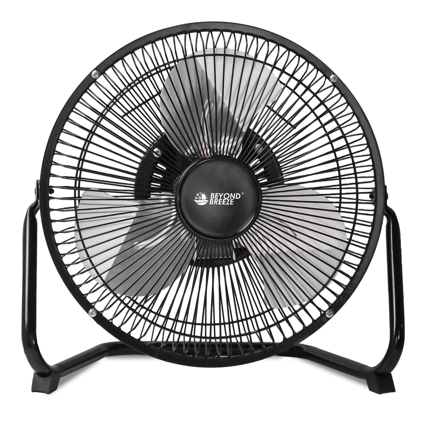 BEYOND BREEZE 9 Inch Metal Floor Fan with Upgraded Airflow, Black