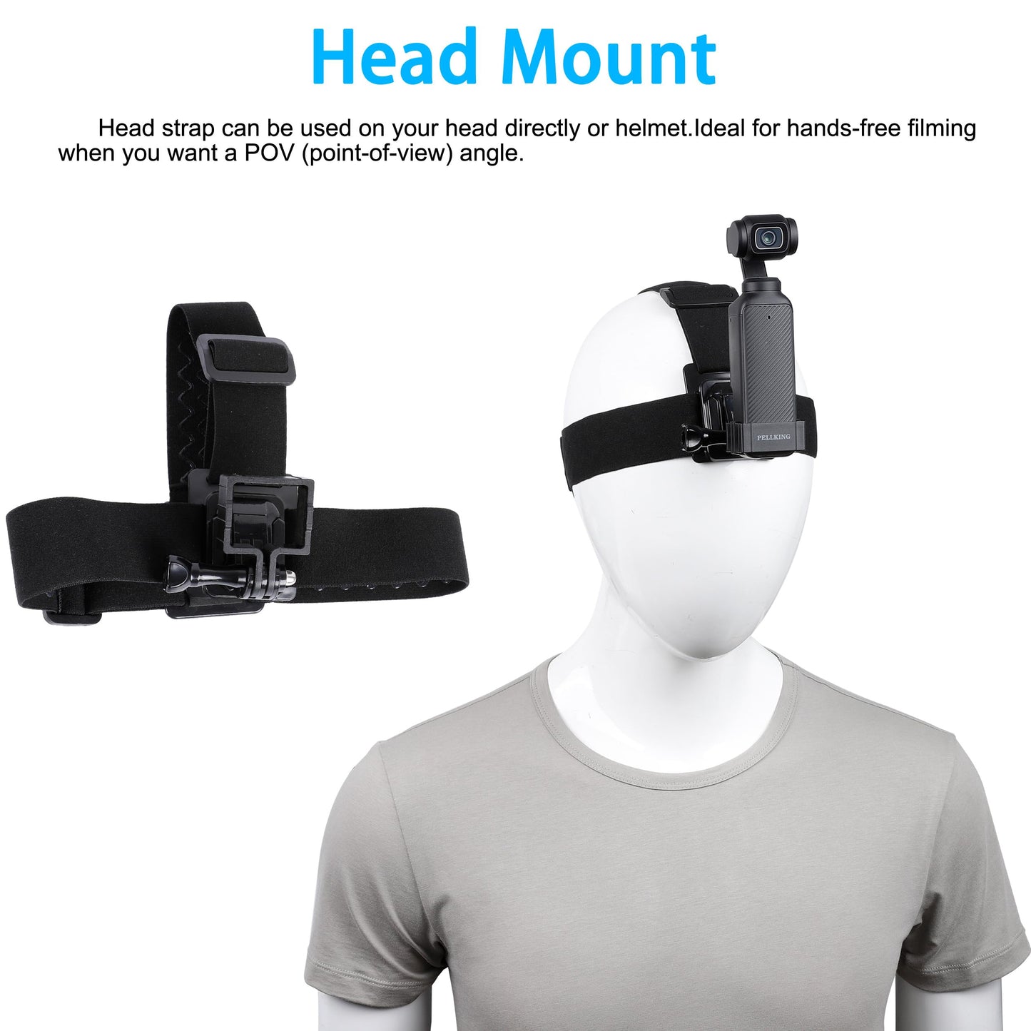 PellKing 4in1 DJI Osmo Pocket 3 Accessories Kit,Chest Mount Harness,Neck Holder,Head Strap,Backpack Strap Mount for DJI Osmo Pocket 3 Camera,with