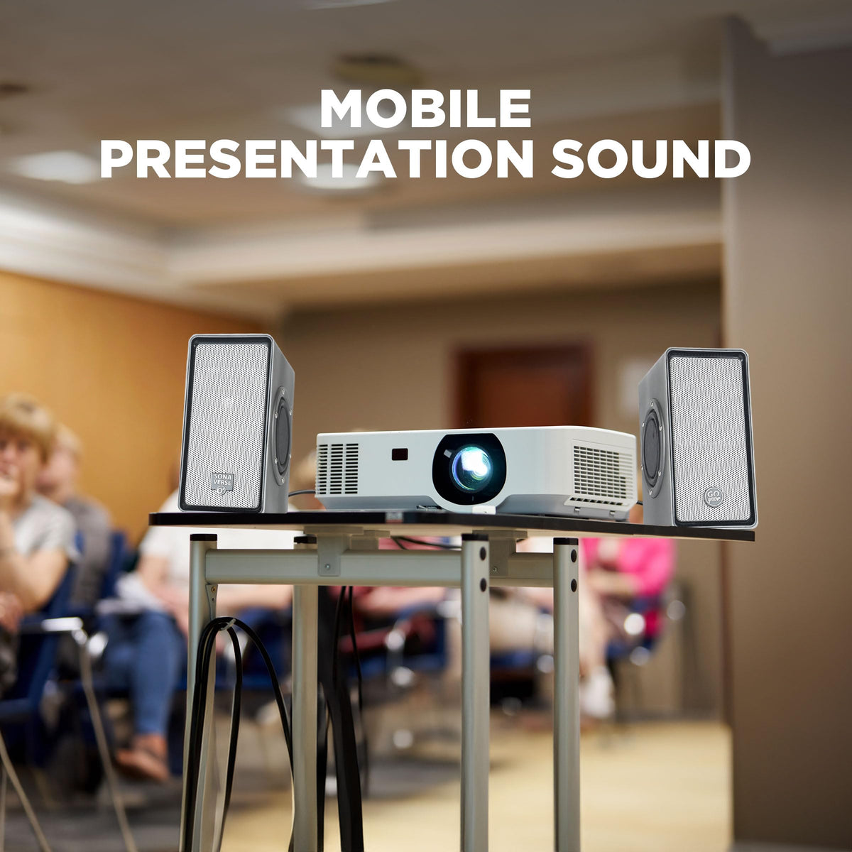 GOgroove Computer Speakers for Desktop PC, USB Powered Plug and Play 3.5mm AUX, Compact Design, Volume Knob, Sound for Office, Business & School
