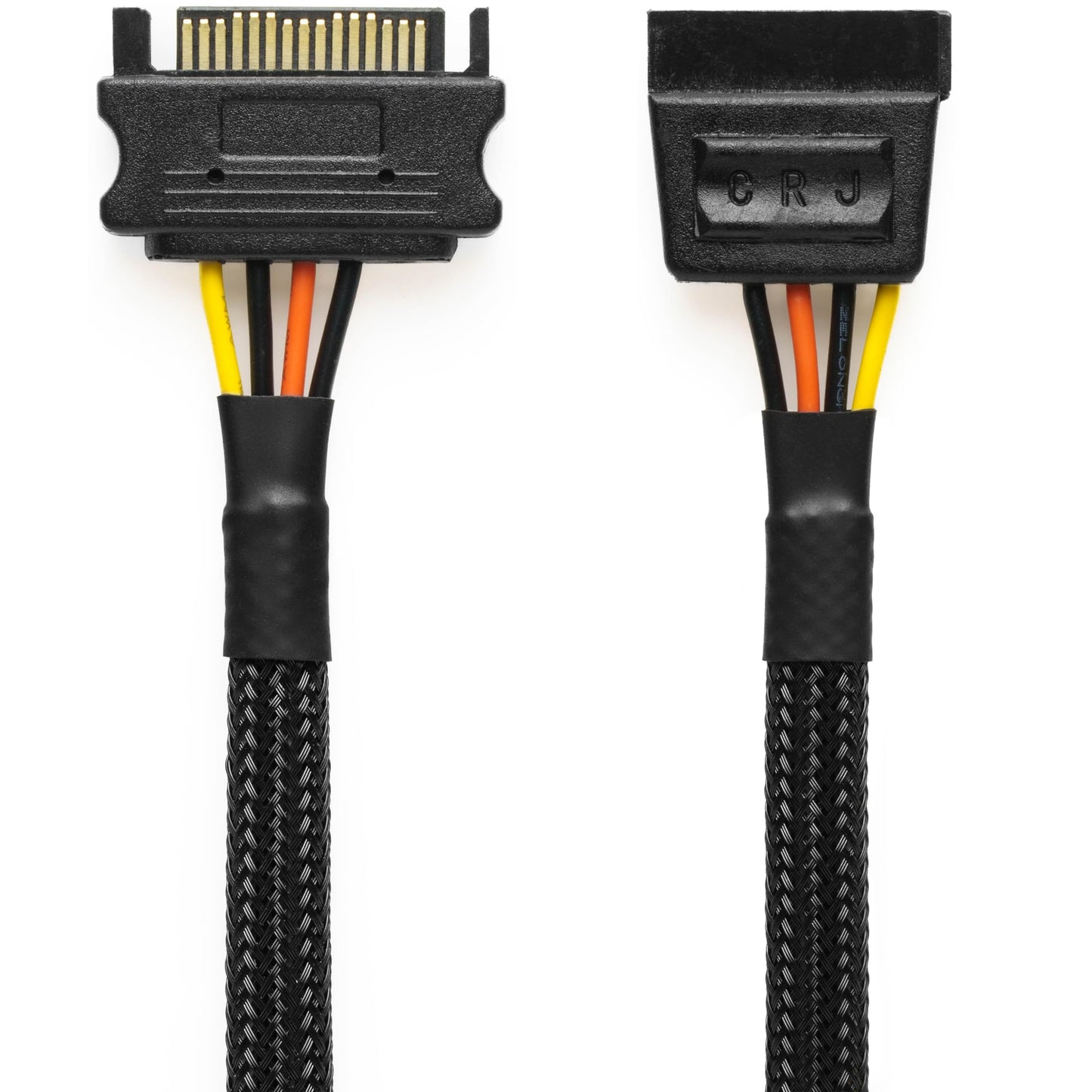 CRJ 15-Pin SATA Power Extension Cable - 24-inch (60cm), Black Sleeved - SSD, HDD SATA Power Extension for ATX Power Supplies