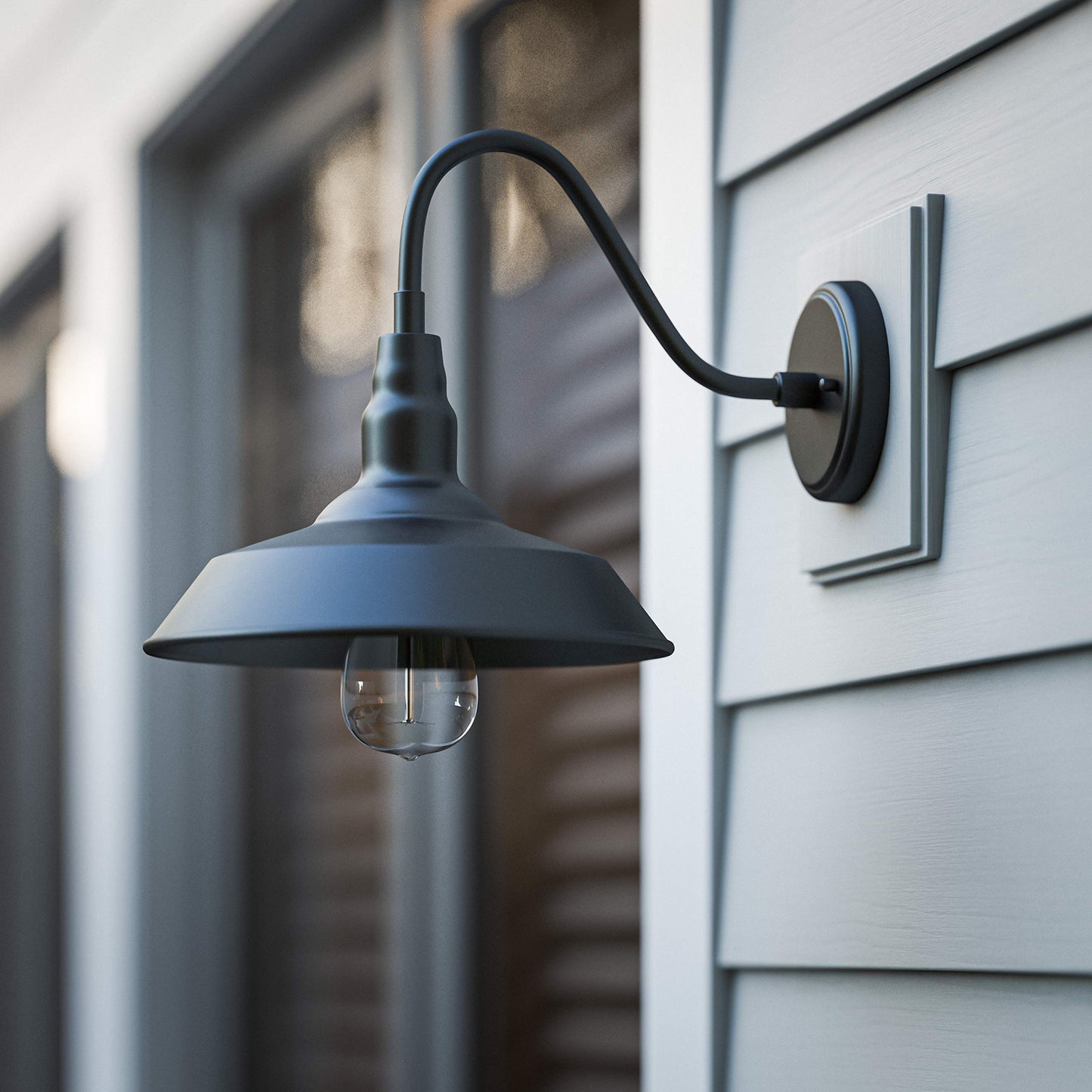 Kenroy Home Dale 10'' Modern 1-Light Outdoor Wall Sconce Wall Light, Wall Mounted Light with Black Metal Round Shade for Porch, Patio or Garage, Black