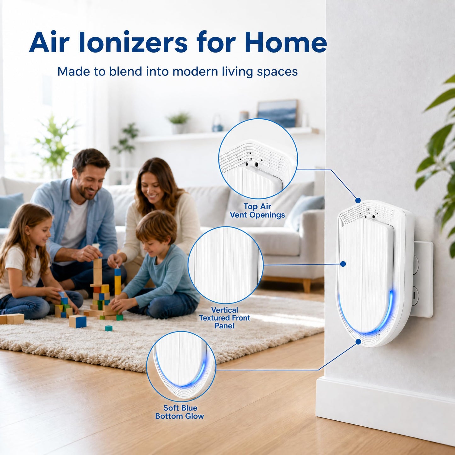 Air Ionizers - 4 Pack Plug In Negative Ion Technology Air Purifier