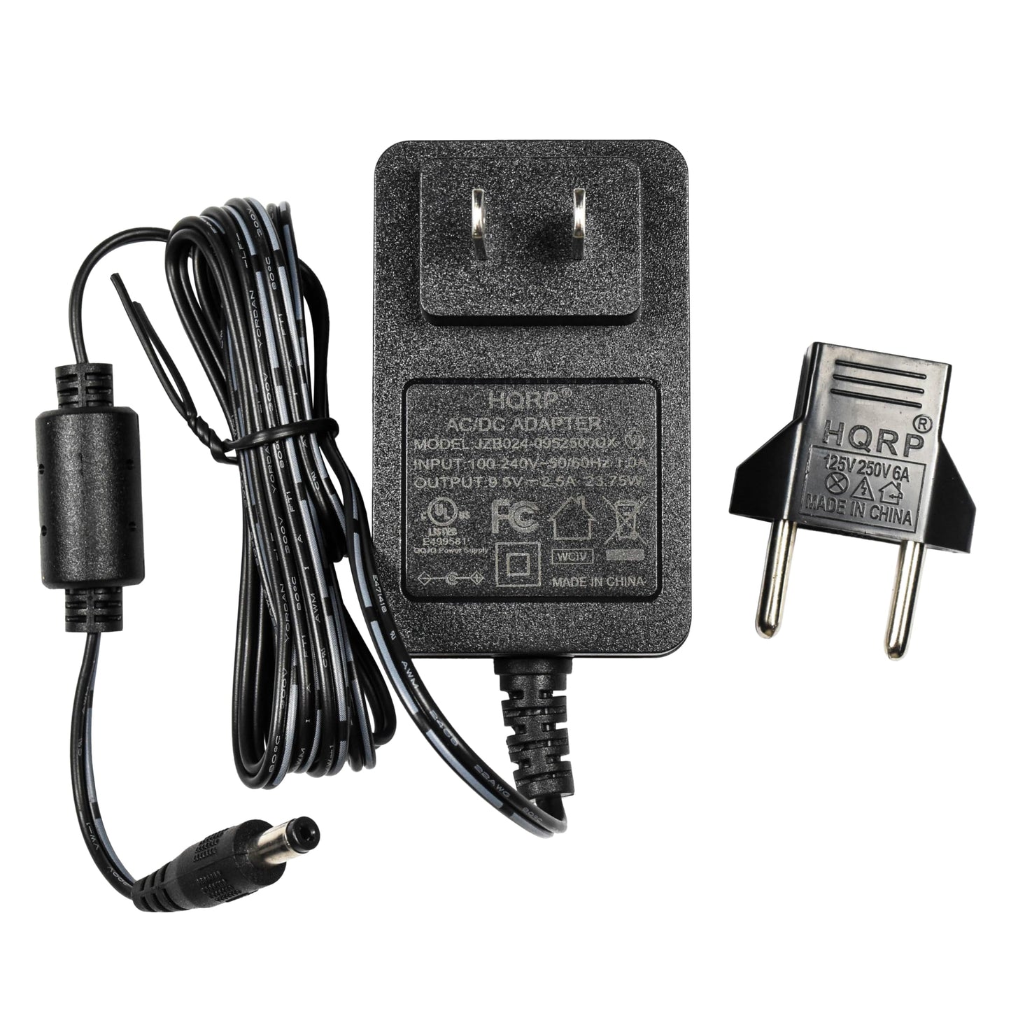 HQRP AC Adapter Compatible with Casio KL400 / KL-400 / KL430 / KL-430 / KL780 / KL-780 Label Printer Power Supply Cord Plus Euro Plug Adapter