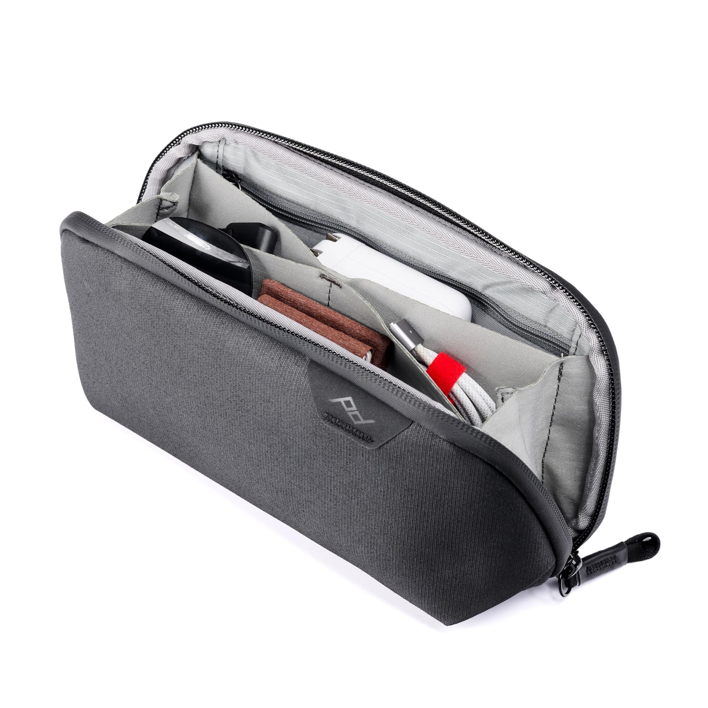 Peak Design Small Tech Pouch, Black, Electronics Organizer for Travel or Everyday Carry, Origami-Style Storage, Cable Pass-Through, Weatherproof