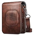Fintie Carrying Case for Fujifilm Instax Mini LiPlay Hybrid Instant Camera - Premium Vegan Leather Portable Bag Cover with Removable Strap, Brown