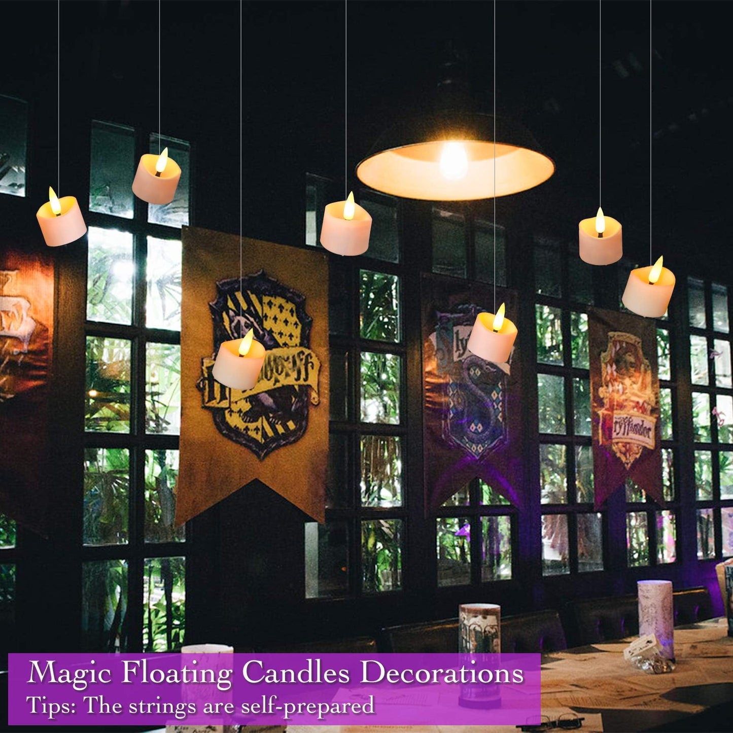 SingTok 12 Set LED Timer Tea Lights Battery Operated, Flameless Timer Votive Tealight flickering Fake Candles Bulk for Christmas Halloween Decoration
