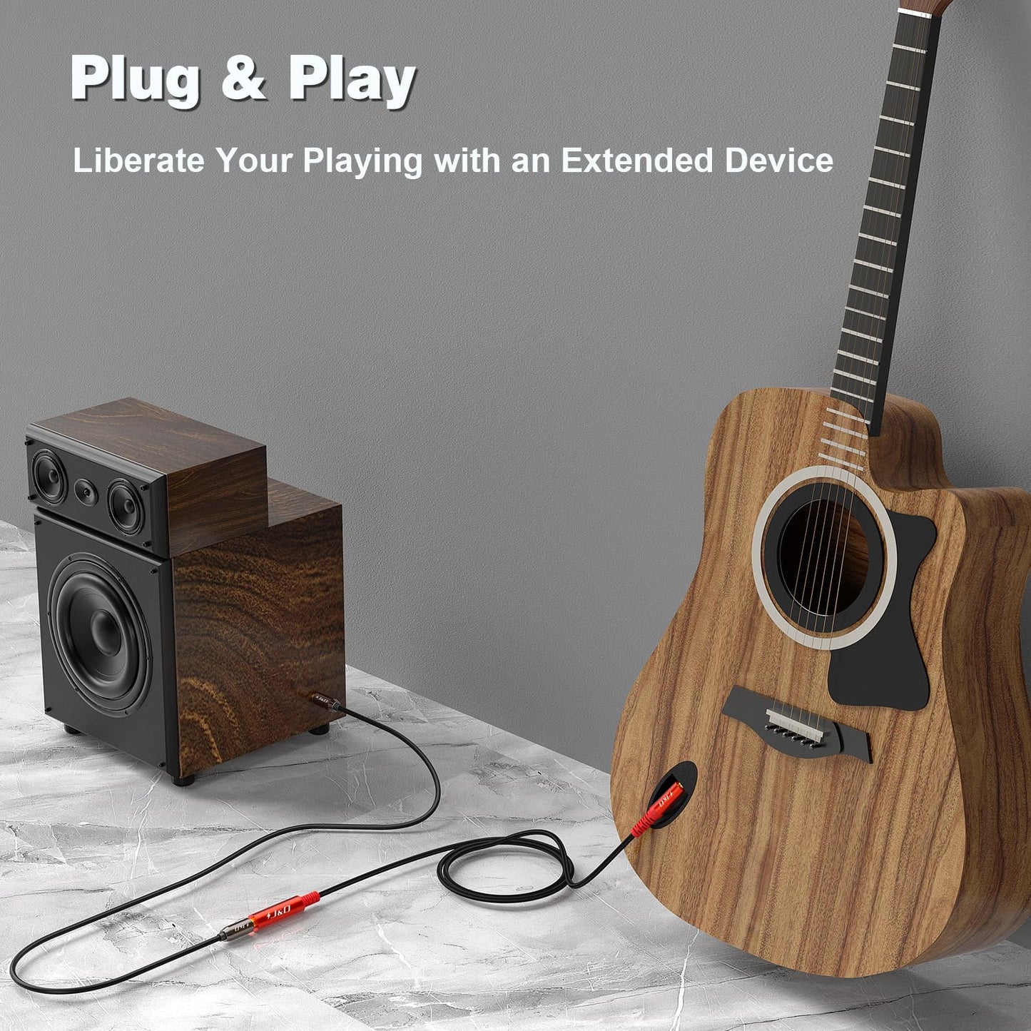 J&D 1/4 Inch Extension Cable, 6.35 mm Stereo Male to Female, Gold Plated Connectors, Durable PVC and Copper, Professional Audio Extender…