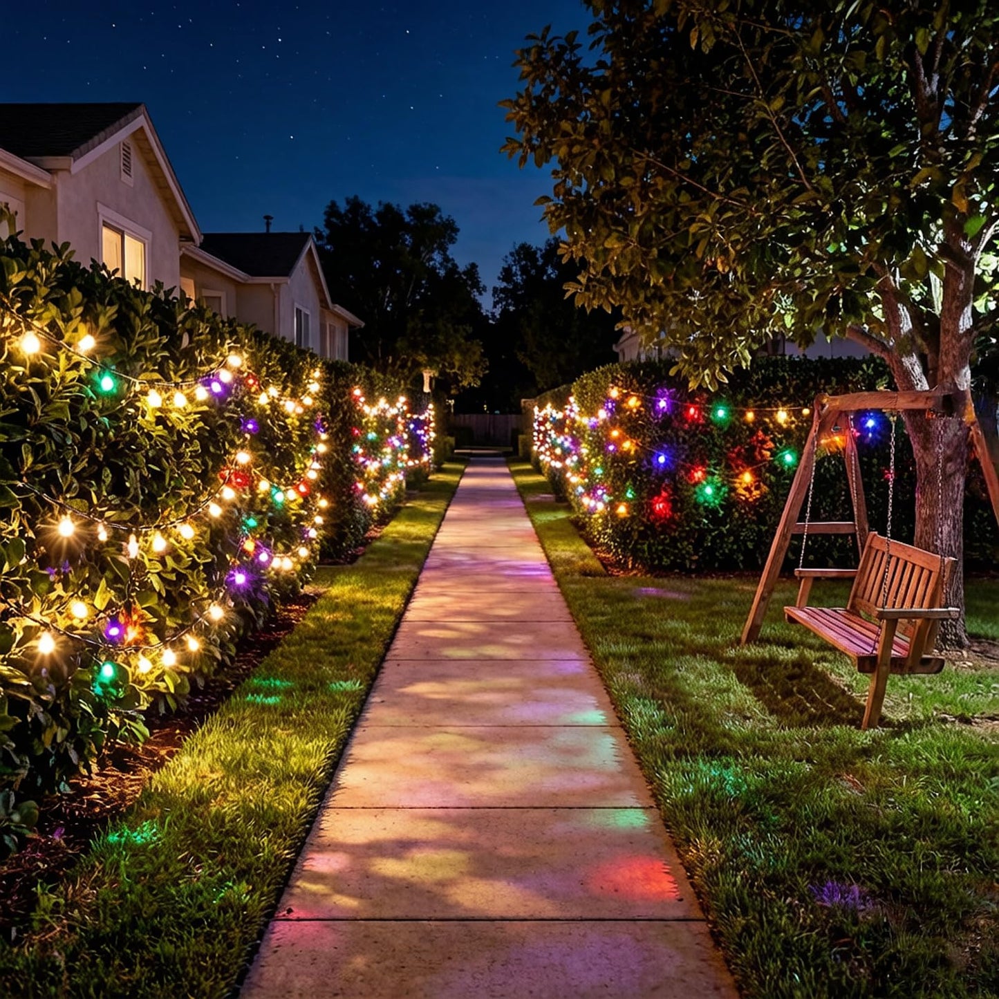 JinBest 200 LED Color Changing String Lights 66ft, Remote, ETL, Waterproof