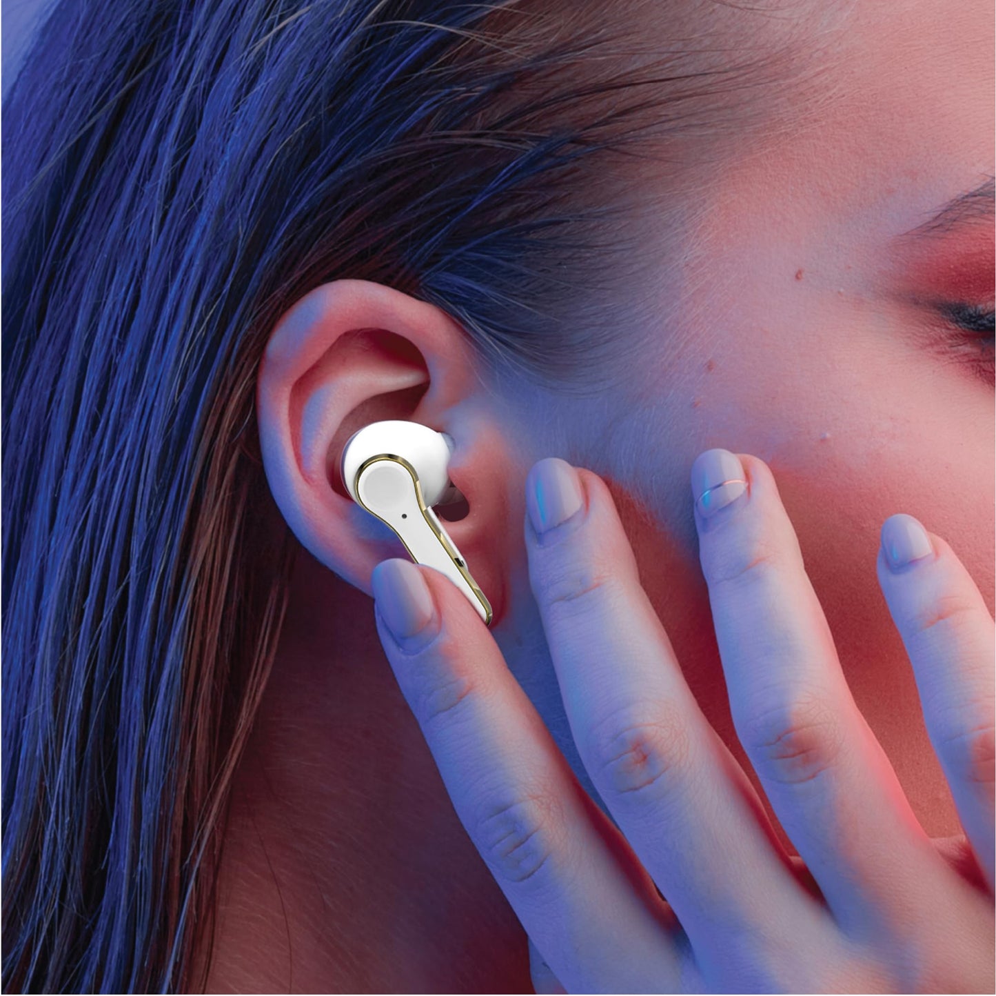 Hello Kitty Bluetooth Wireless Earbuds with Charging Case - Built-in Mic, Easy Pairing, Cute Design, Gold and White, Perfect for Kids, Teens Fans