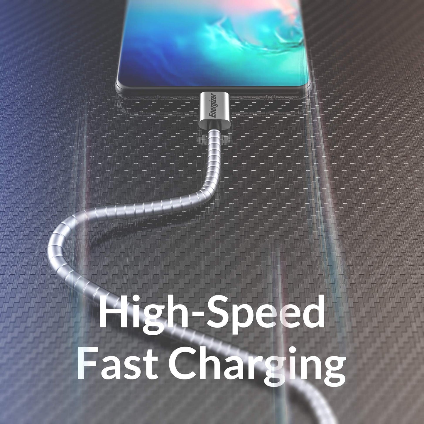 Energizer Ultimate Android Charger Micro USB Cable 4ft Fast Charging Syncing Cord Metal Tip, Metallic Silver 4 Feet, Metal Cord