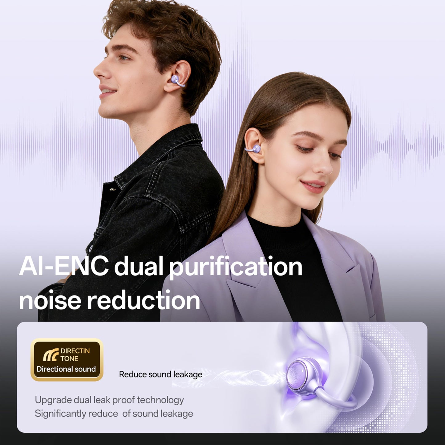 Open Ear Earbuds Open Ear Headphones Wireless Bluetooth 35Hrs Playtime Stereo Sound Ear Buds Wireless Charging Case Digital Display Open Earbuds
