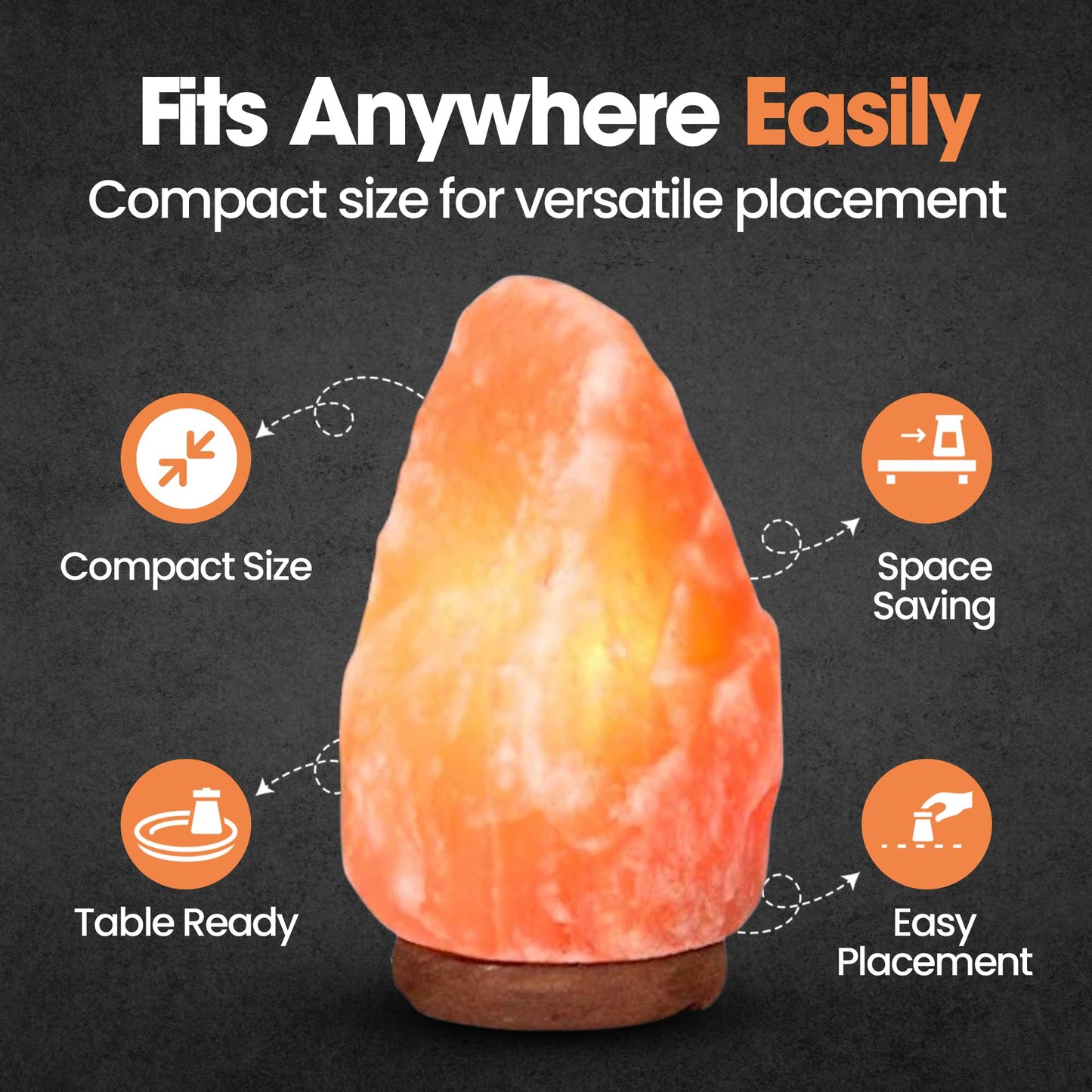 ZESTIQ FOODS Himalayan Salt Lamp - Natural Pink Salt Rock Lamp, Crystal Night Light for Bedroom, Home & Office, Air Purifier, Relaxation & Home Decor