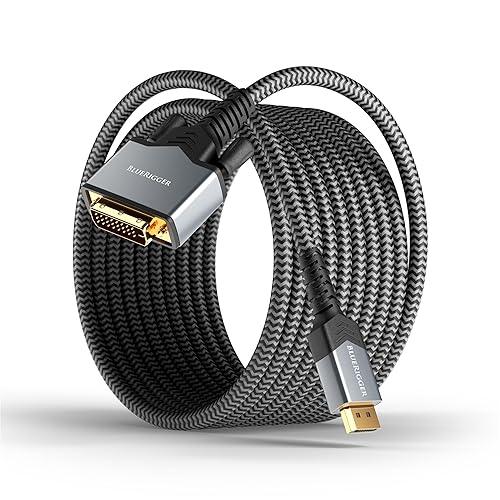 BlueRigger DisplayPort to DVI Cable - (6FT, Uni-Directional, DP to DVI-D Adapter, Male to Male Converter, Monitor Cable) - Compatible with Laptop