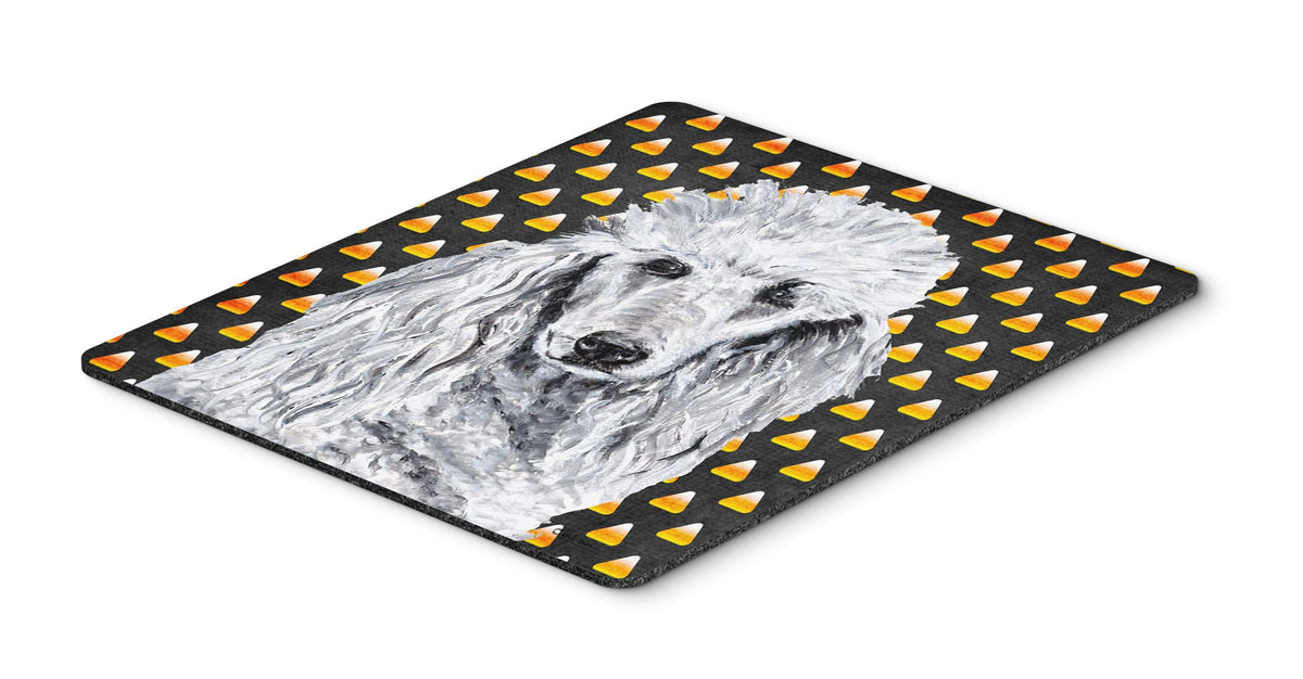 Caroline's Treasures SC9655MP White Standard Poodle Candy Corn Halloween Mouse Pad, Hot Pad or Trivet for Home Office Gaming Working Computers Laptop
