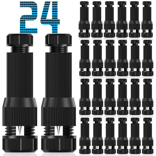Fntek 24 Pack Low Voltage Landscape Light Wire Connector Outdoor 14-20 Gauge Cable Connectors for Landscape Path Lights Work with Malibu Paradise
