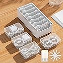 7 Case Cable Storage Box with Cable Straps and Label Stickers, Travel Cord Organizer for Charging Cables, USB Wires, Earphones - Drawer Organization