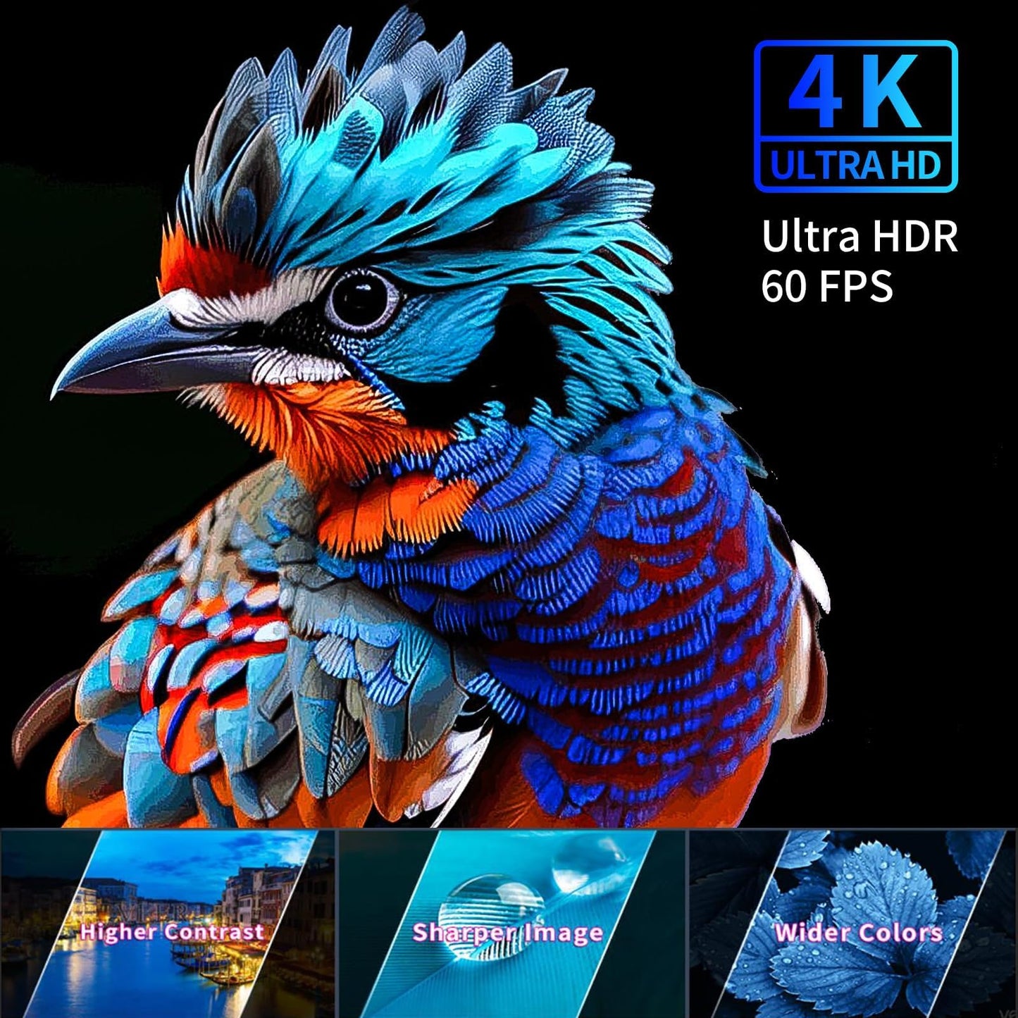 JIFAR Projector 4K with 5G WiFi & Bluetooth,2000ANSI Outdoor Projector with 450" Display,Movie Projector Support 4K,Dolby Audio,Zoom,Keystone,20W