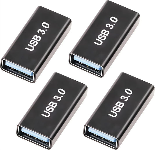 4Pack USB Female to Female Adapter for Connecting Two USB Male Ends Devices, Compatible with MacBook Pro/Air, IPad Pro Google Pixel,Apple Etc.