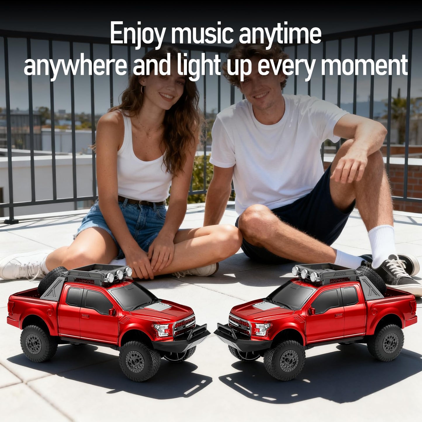 WS-589 Rugged Pickup Truck Bluetooth Replica Speaker - Portable Audio with TWS, LED Party Lights & HD Stereo | Unique Surprise Gift for Music & Truck
