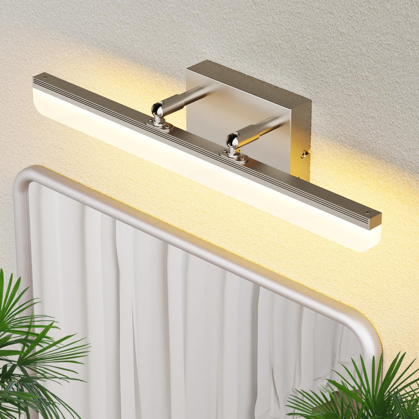 KELIDEN Brushed Nickel Vanity Light, 15.7” Dimmable LED Bathroom Light Bar with 5CCT, Adjustable Angle - Modern Wall Lighting for Bathroom, Powder