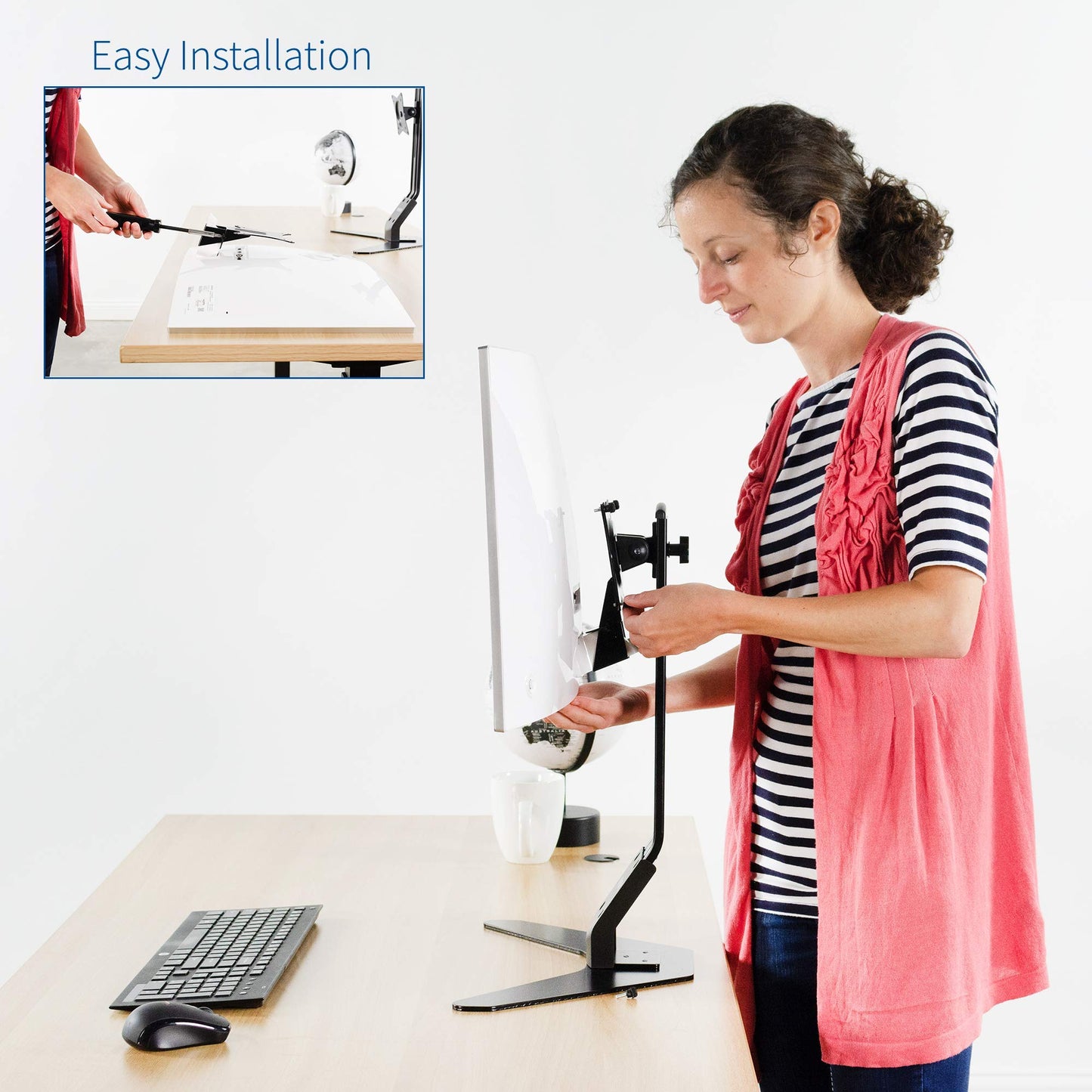 VIVO VESA Adapter Plate Bracket Designed for Samsung CF591 Series Monitors, Compatible Curved 27 inch Samsung Computer Screen Conversion Kit