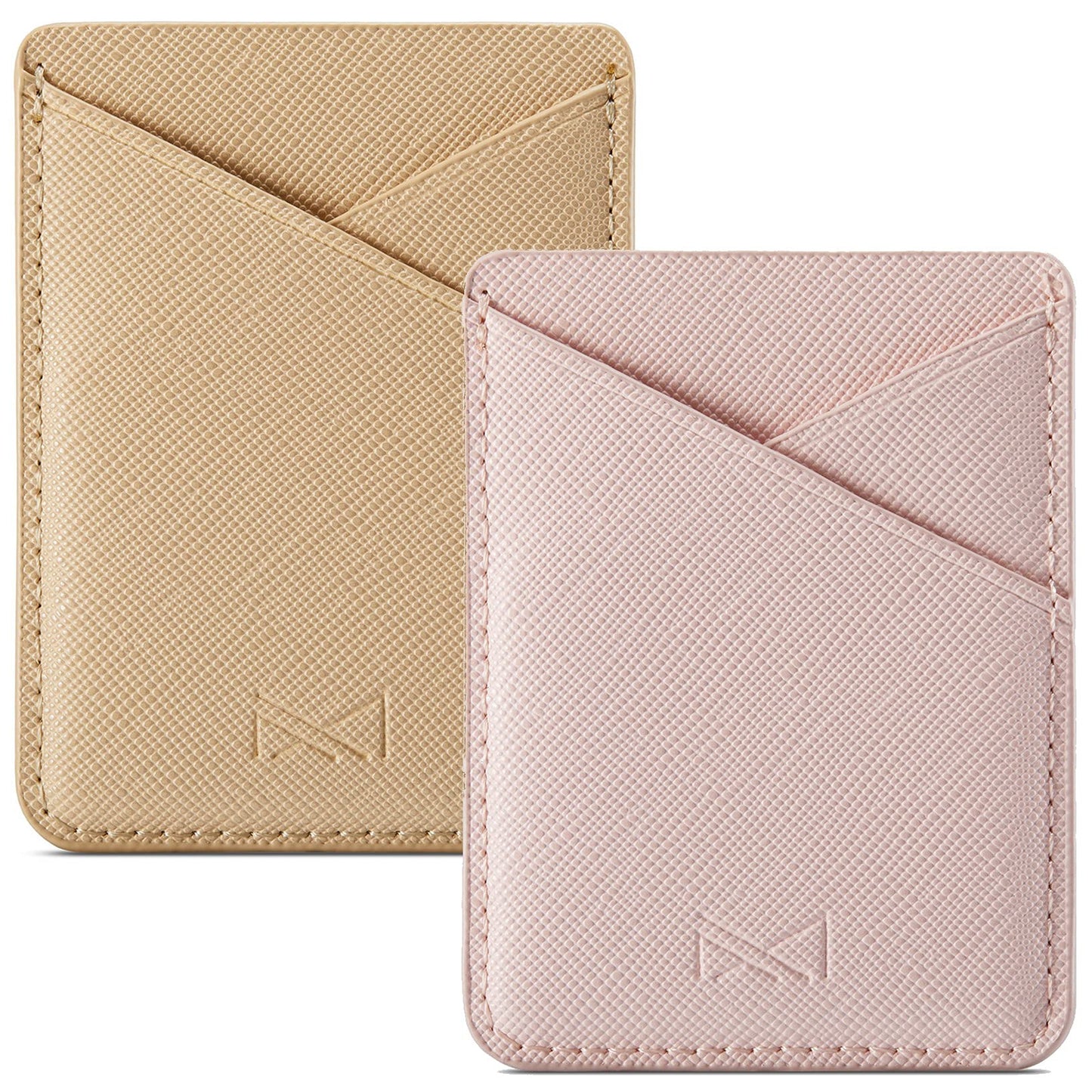 BIAJIYA Phone Card Holder, PU Leather Sleeve, Credit Card Holder Stick On Phone Case for iPhone Samsung Most Smartphones (Pink)