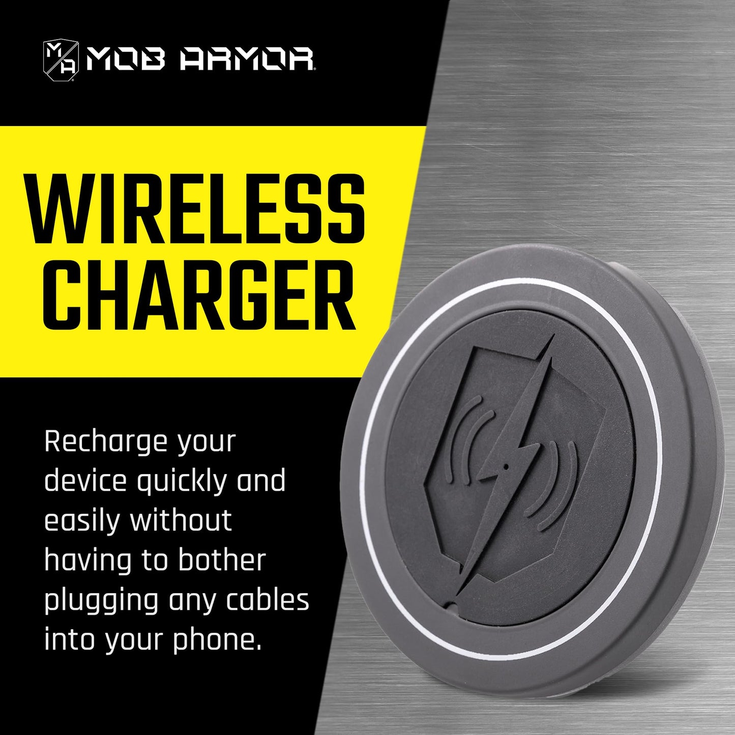 Mob Armor Flex Magnetic Wireless Charger - Magnet Phone Charger for Car, Wireless Charging Station for iPhone & Android - Christmas, White Elephant