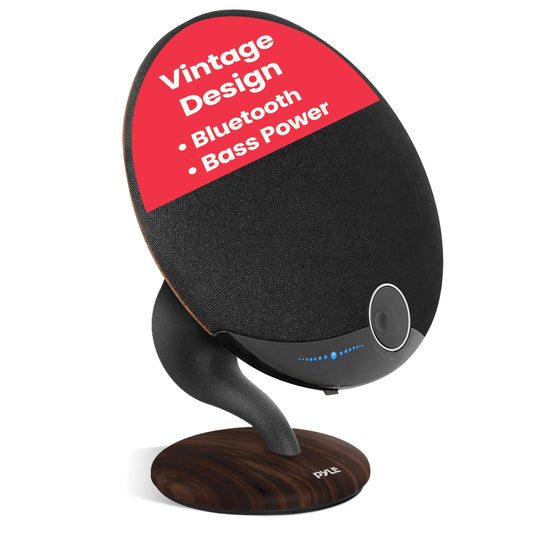 Pyle Bluetooth Gramophone Speaker - Vintage Style Portable Wireless Speaker with Built-in Subwoofer, Twin Pairing, Hands-Free Calling & Touch Control