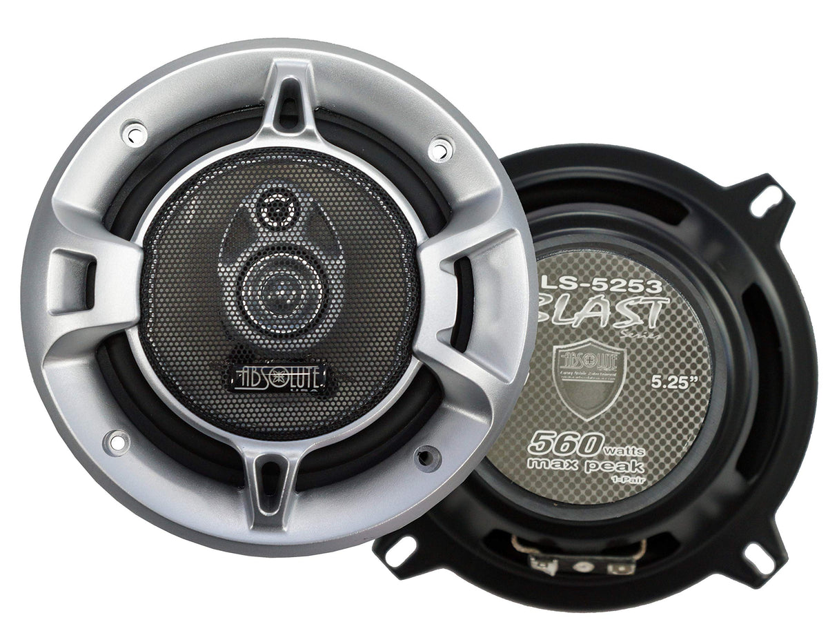 Absolute USA 4 X BLS-5253 Blast Series 5.25 Inches 3 Way Car Speakers 560 Watts Max Power, Model Number: 4BLS5253