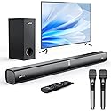Soundbar with Subwoofer for TV, Home Theater Bluetooth 5.3 Speaker System with 2 Wireless Karaoke Mics, Surround Sound Audio with HDMI ARC, Optical