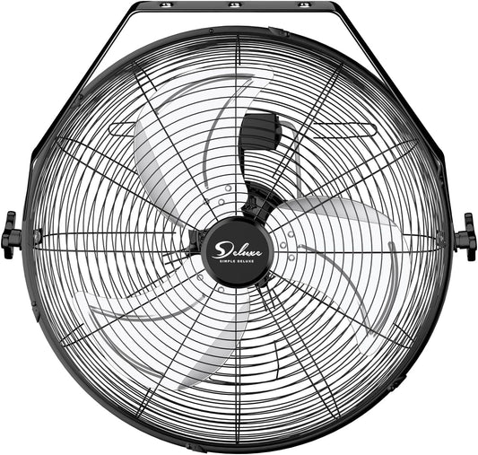 Simple Deluxe 18 Inch Industrial Wall Mount Fan, 4200 CFM 3 Speed Commercial Ventilation Metal Fan for Warehouse, Greenhouse, Workshop, Patio, Factory