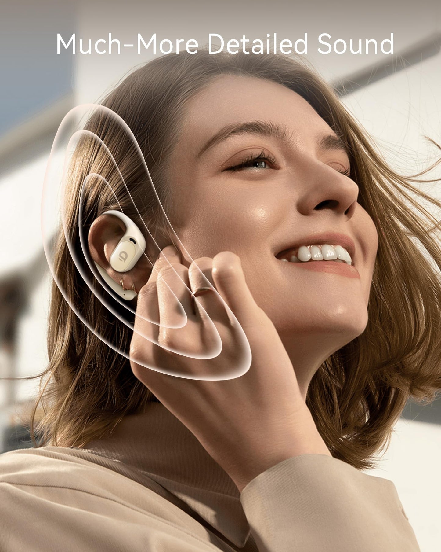 Open Ear Earbuds, True Wireless Open Ear Headphones with Earhooks, Air Conduction earphones, Touch Control, Dual Noise-Cancelling Mics, Up to 30…