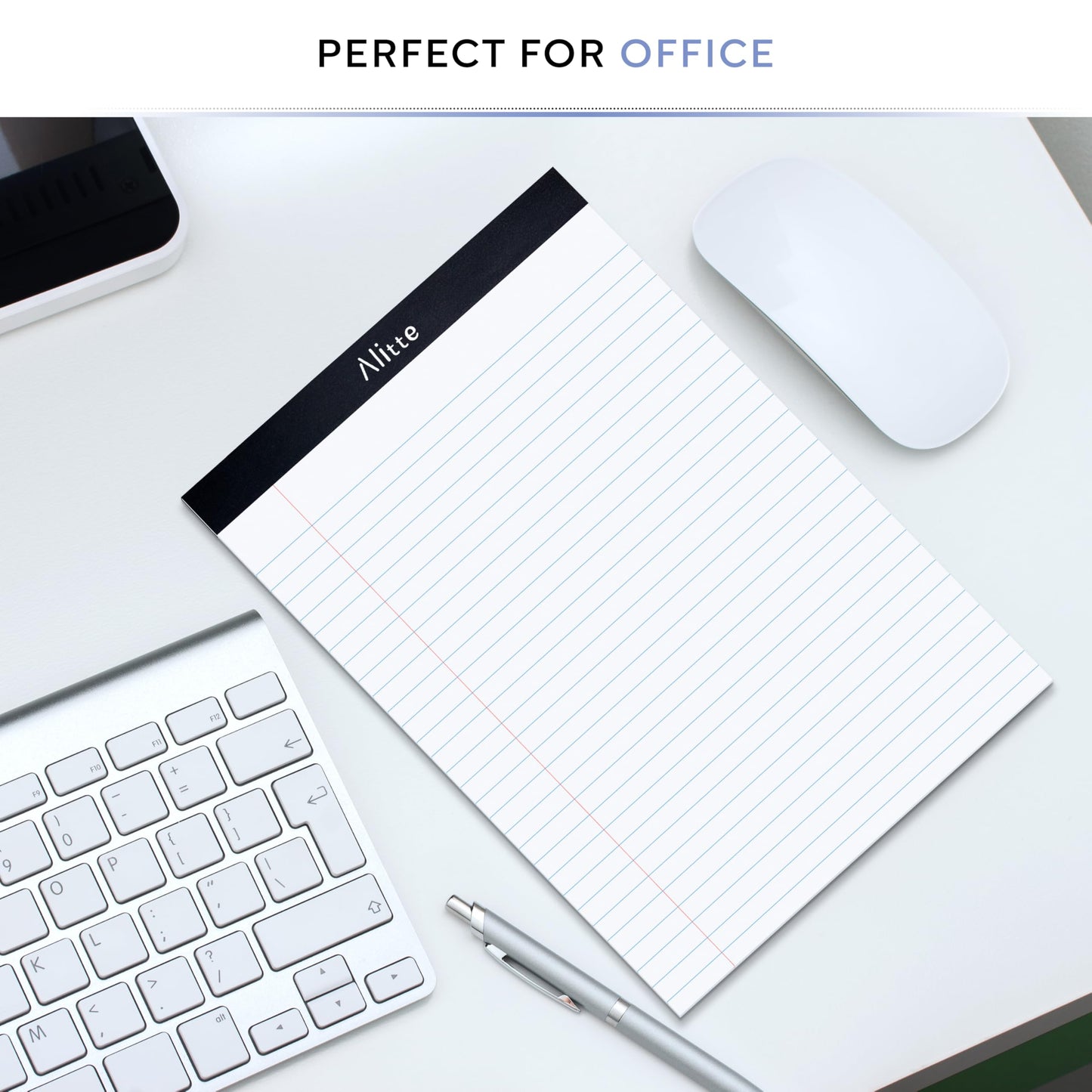 Alitte Legal Notepads 8.5 x 11, Pack of 3 - Perforated Wide Ruled Writing Pad - Premium Thick Paper, No Ink Bleeding - Blank Legal Pads For Home
