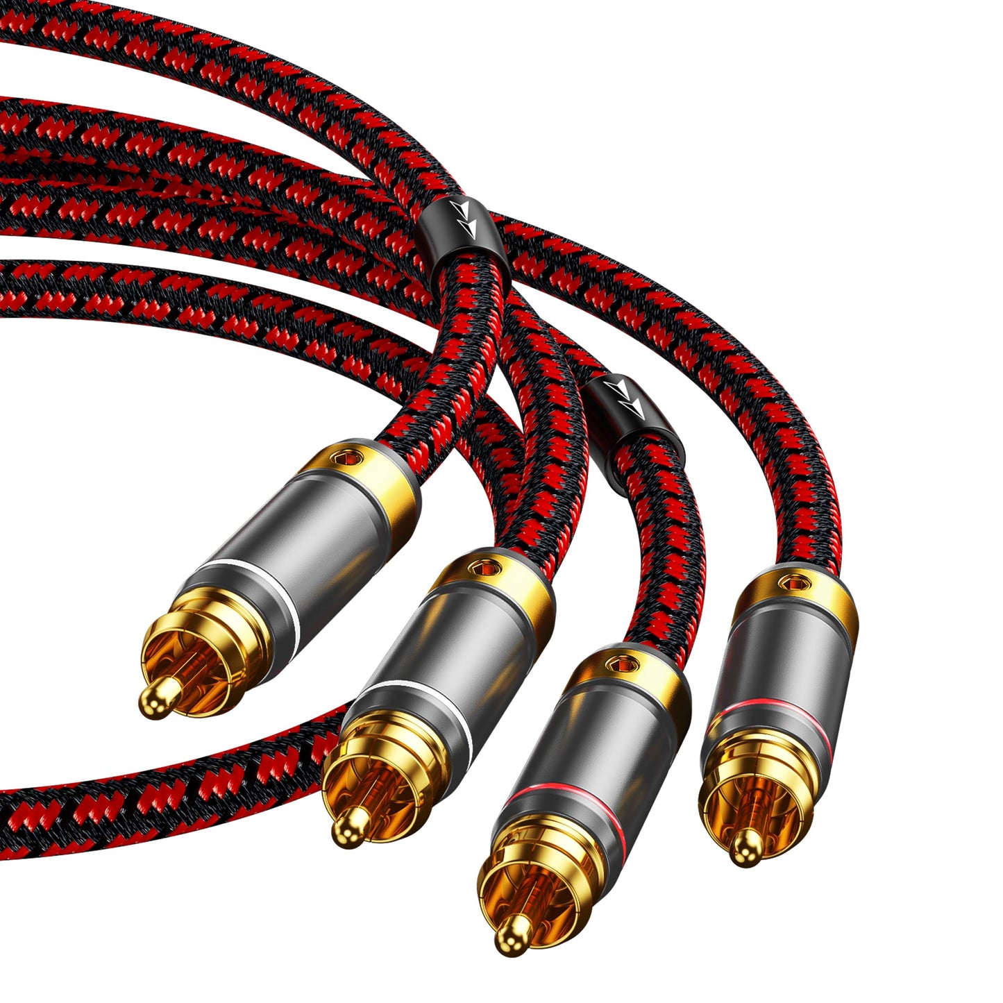 Hagietek 2 RCA Audio Cable Audiophile Gold Plated Stereo Braided Subwoofer Cable Oxgen Free Copper for Home Theater,HDTV, Amplifiers, HiFi