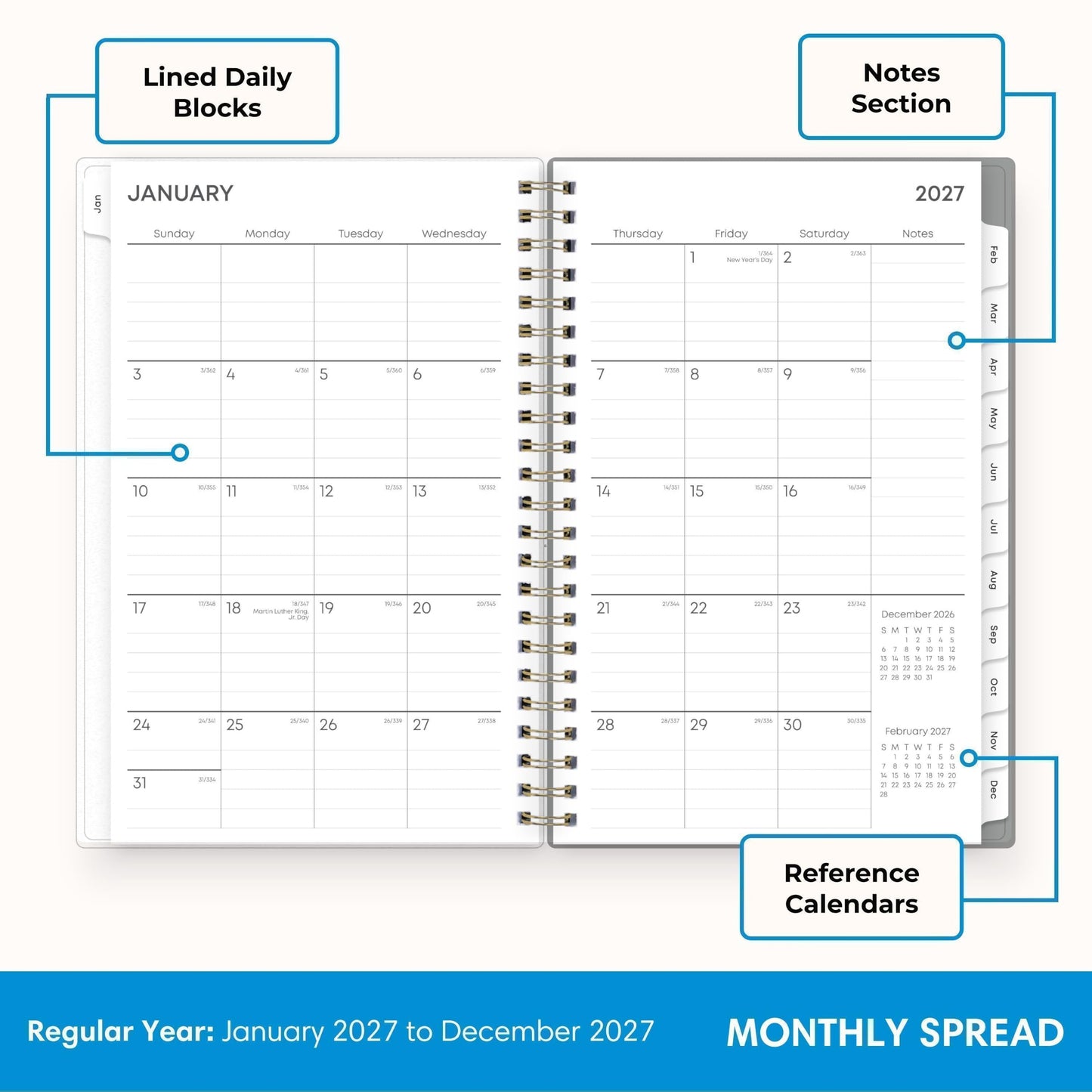 Blue Sky 2027 Weekly & Monthly Planner Calendar, 5"x8", Sophie
