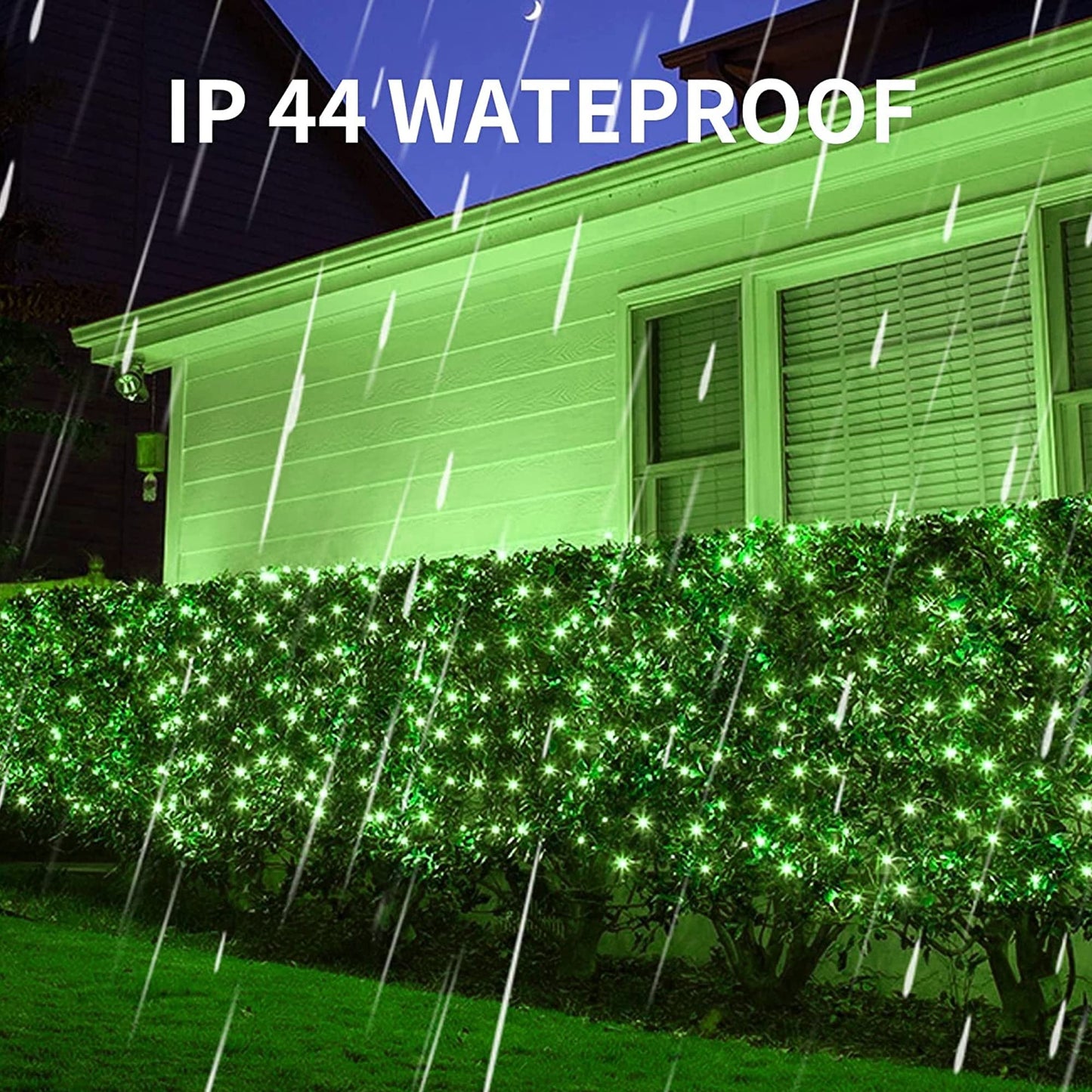 Dazzle Bright St. Patrick's Day 200 LED Net Lights, 9.8 FT x 6.6 FT Connectable Mesh Lights Clear Wire with 8 Lighting Modes, Christmas Decorations