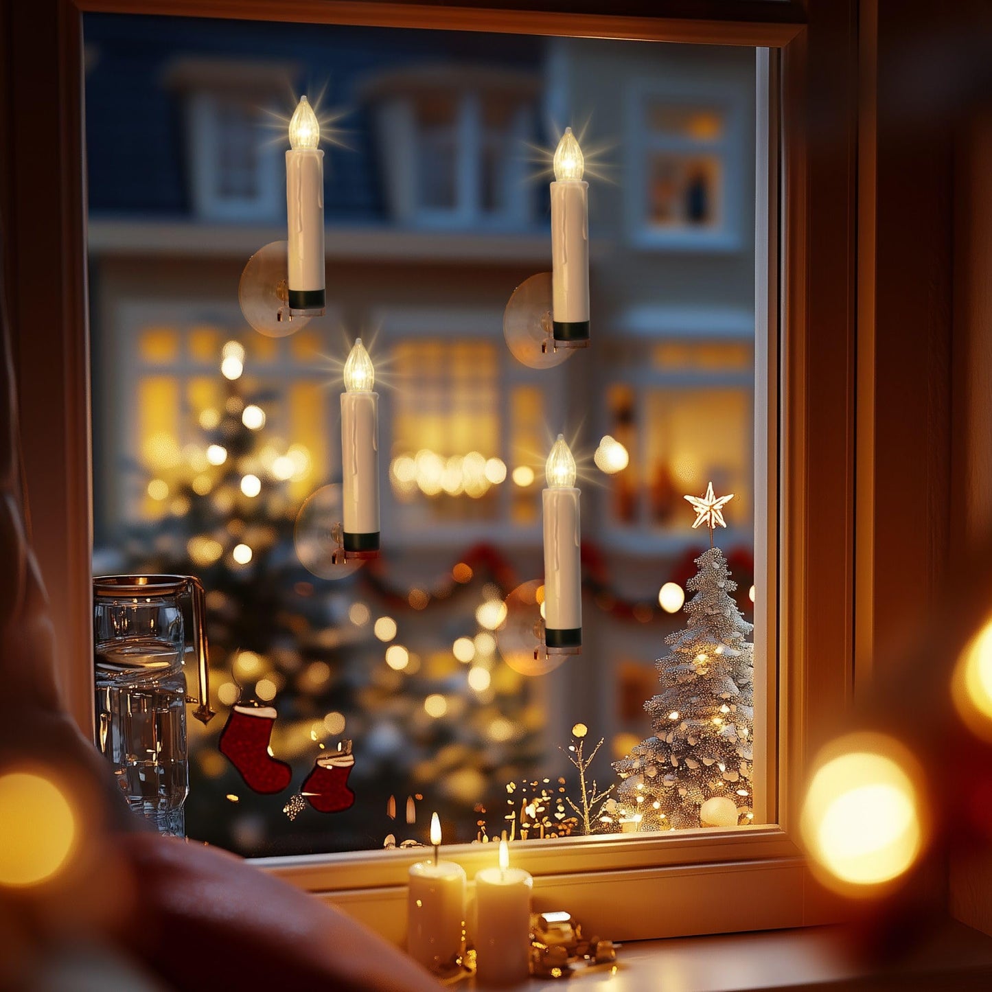 WYZworks 20 Pack LED Flameless Taper Clip On/Suction Cup Candles for Christmas Tree/Window Candles, 3.5" Flickering Warm White Candle Lights