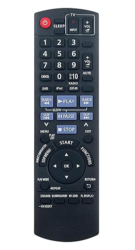 New N2QAYB000514 Replace Remote Fit for Panasonic Home Theater Receiver SC-PT480 SA-PT480 SC-PT480P-K SAP-T480P SCPT480 SAPT480P
