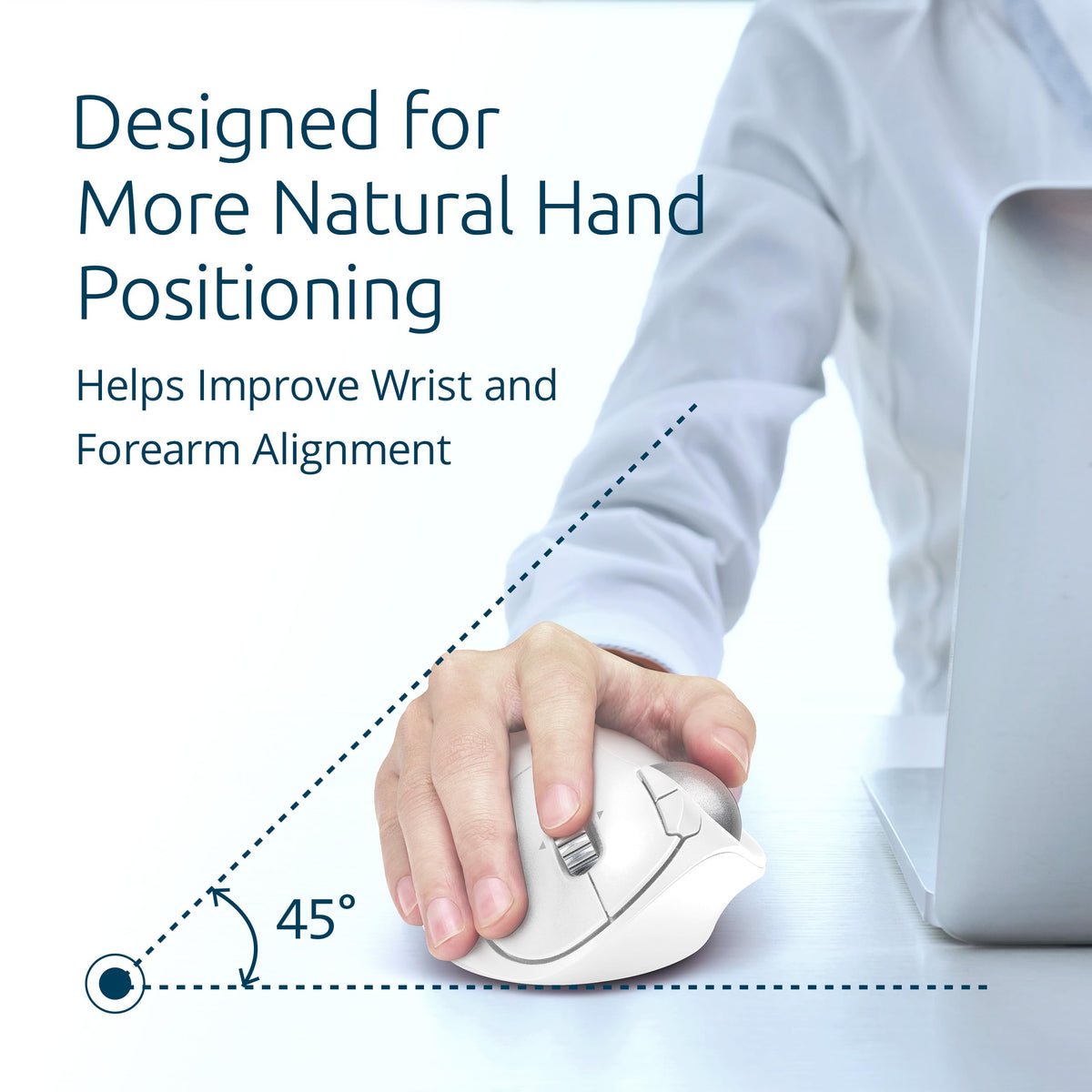 Kensington TB550 Wireless Trackball Mouse, Rechargeable Battery, Bluetooth(LE) & 2.4GHz Wireless Connections, Ergonomic Design, 4D Scroll Wheel
