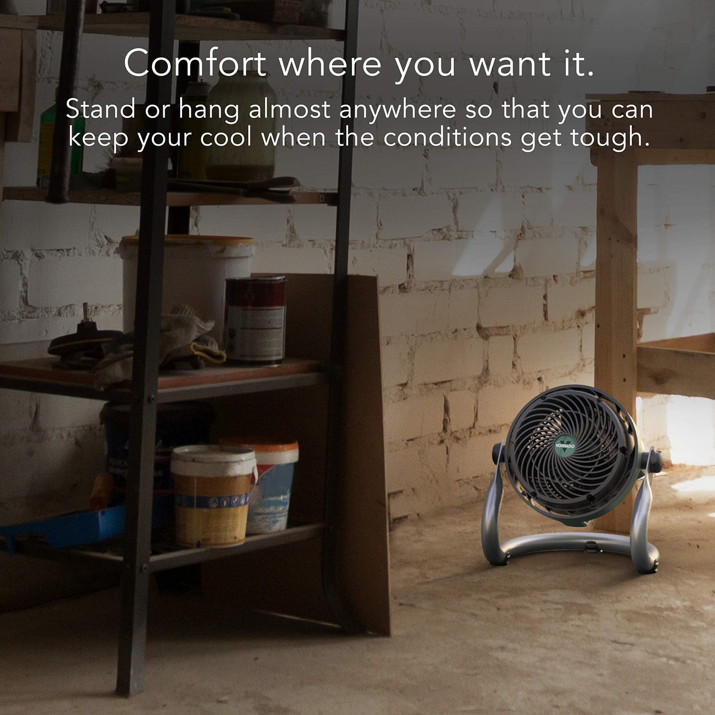 Vornado EXO51 Small Heavy Duty Air Circulator, 3-Speed High Velocity Shop Fan, Dustproof and Water-Resistant, Powerful Motor, Industrial High Impact