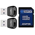 SanDisk Card Reader (2 Pack) MobileMate USB 3.0 for MicroSD Memory Card (SDDR-B531-GN6NN) Bundle with (1) Everything But Stromboli Micro to SD Adapter