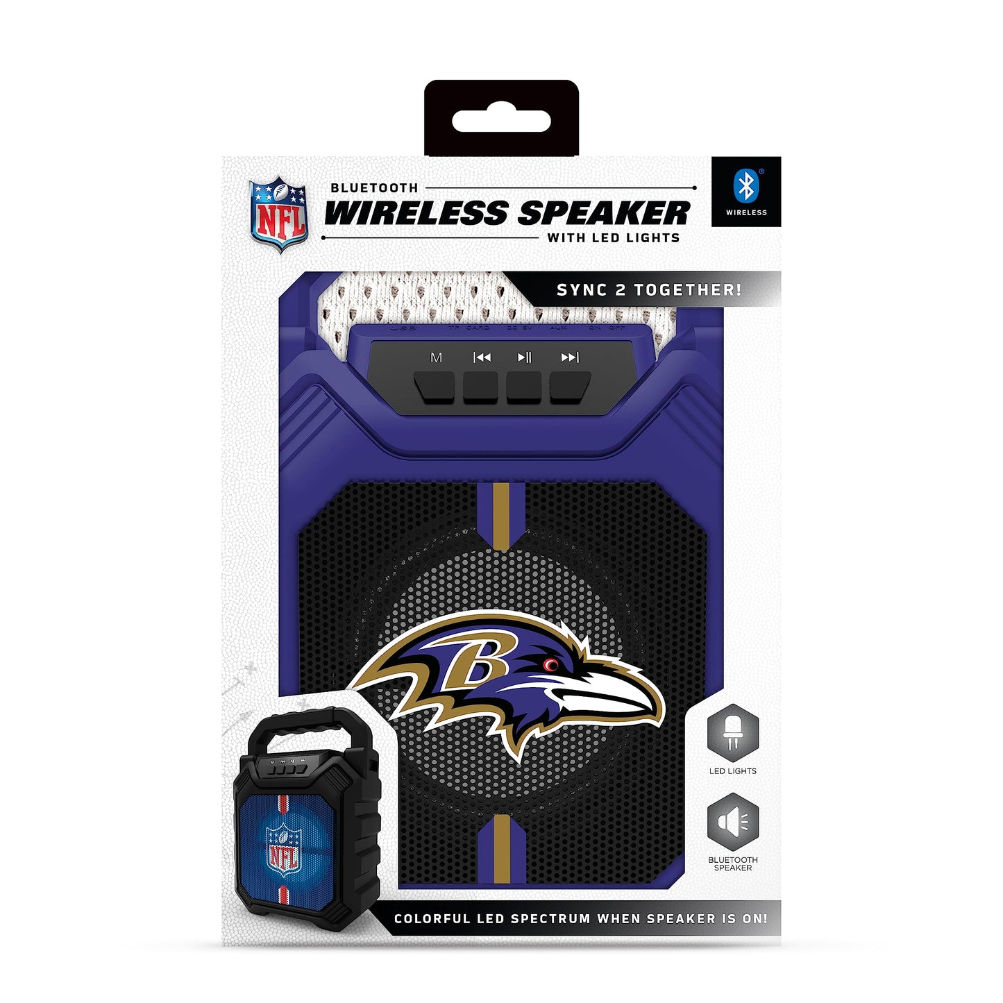 SOAR NFL XL ShockBox Wireless Bluetooth Speaker, Baltimore Ravens
