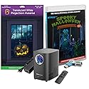 Reaper Brothers Spooky Halloween Digital Decoration Kit Includes 9 AtmosFX Video Effects for Halloween Plus HD Super Bright Projector and 48” x 72”