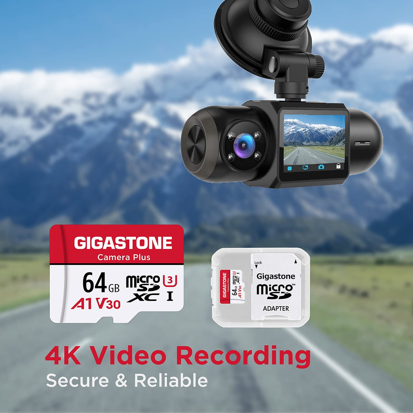 Gigastone 64GB Micro SD Card 2-Pack, Camera Plus, MicroSDXC Memory Card for Wyze Cam, Security Camera, Smartphone, Fire Tablet, 4K Video Recording